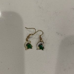 Michigan State University Spartans MSU Small Hanging Earrings